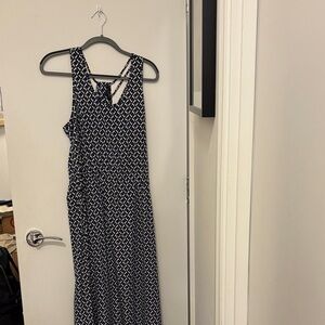 Banana Republic Navy and White Maxi Dress